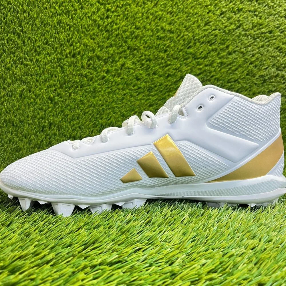 Adidas Adizero Impact.2 MD Mens Size 13 White Gold Running Football Cleats
